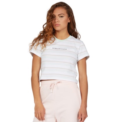 DC Effortless Stripe Cropped Fehér Csíkok - Póló - Fehér Csíkok - Magyarország (138GSGS5)